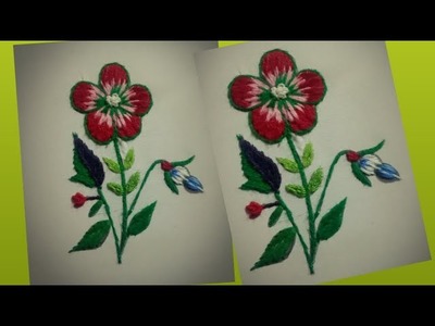Simple and attractive Hand embroidery flower work.stitch embroidery work.