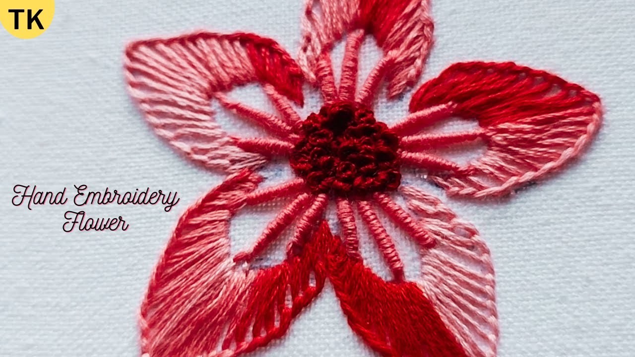 Simple Hand Embroidery Flower Design | Latest Hand Embroidery Designs | Stitch Embroidery Design