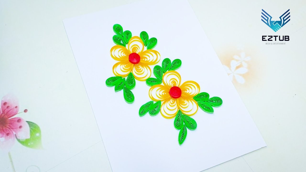 The art of quilling blond milk pine flower beautiful | Easy Paper Quilling