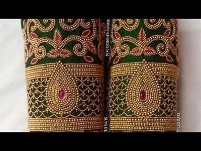 Trending aari work || blouse design || hand embroidery || sleeves design || aari tutorial