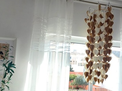 Valentine's Day Decor- Paper heart hanging lights  chandelier