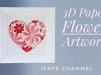 Valentines Heart Decoration. 3D Paper Flower Artwork