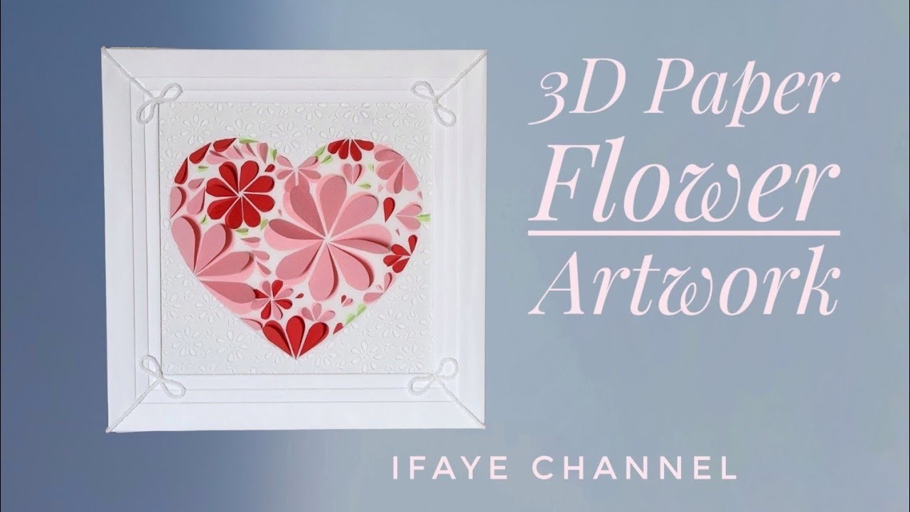 Valentines Heart Decoration. 3D Paper Flower Artwork