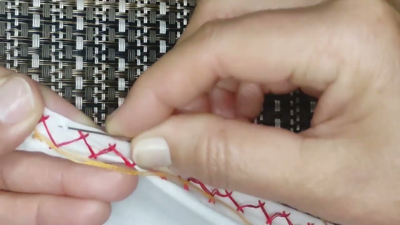 Zig Zag Stitch. Hand Embroidery stitches for Beginners.Embroidery Tutorial Art's