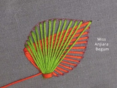 "Add a Pop of Color to Your Embroidery: Learn How to Make a Flower Leaf with This Tutorial!"