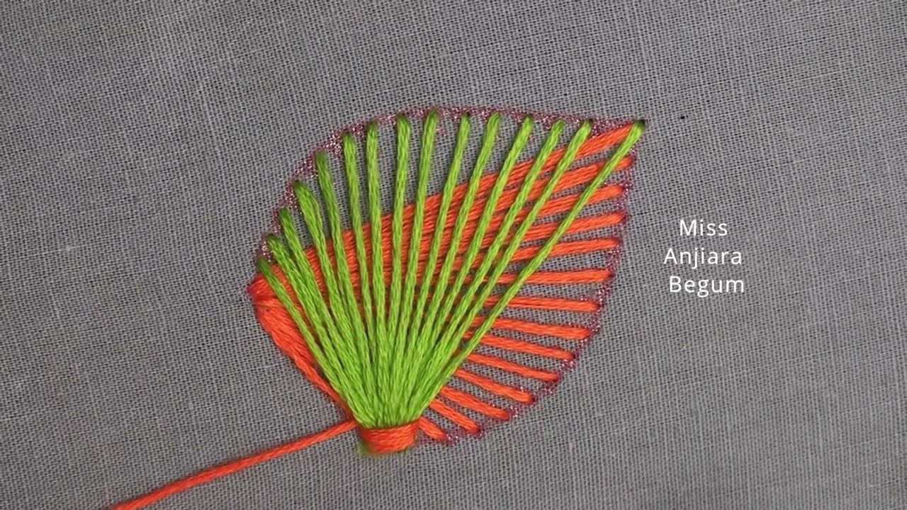 "Add a Pop of Color to Your Embroidery: Learn How to Make a Flower Leaf with This Tutorial!"