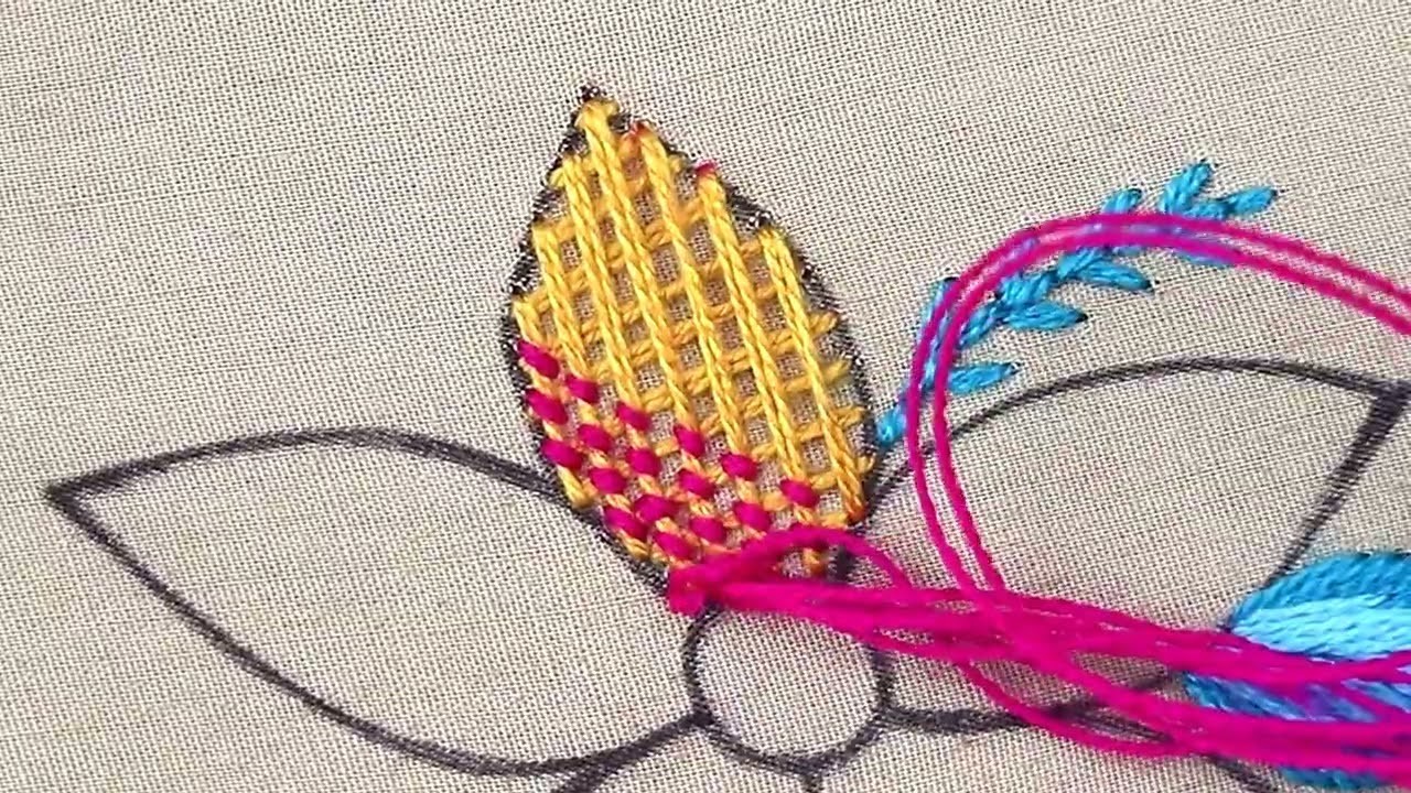Amazing Needle Point Art Checkered Stitch Embroidery for making a hand embroidery table cloth design