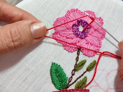 Beautiful flower embroidery | hand embroidery | Project #42 | MDRR Arts