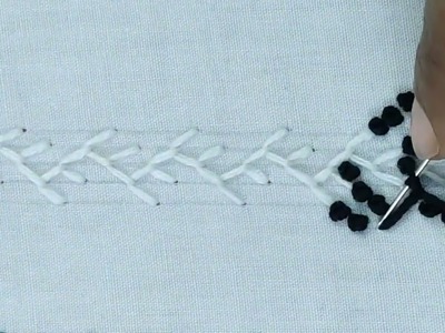 Beautiful modified feather stitch hand embroidery for beginners,Basic hand embroidery,Feather stitch