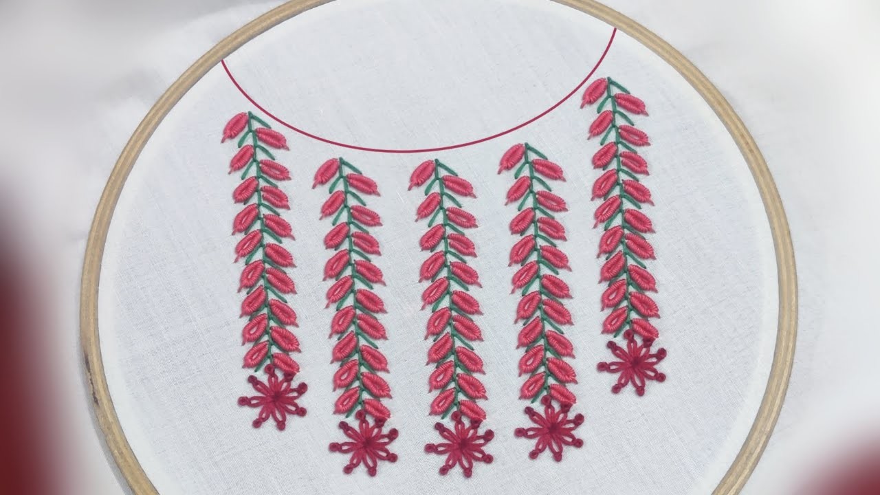 Beautiful Neckline Embroidery Design (Hand Embroidery Work)