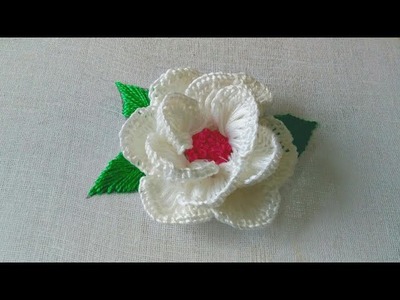 Beautiful white flower embroidery design.hand embroidery