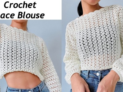 Crochet Lace Blouse Tutorial | Crochet Lace Top | Chenda DIY