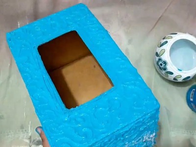 Decoration of a wooden tissue box|Tissuebox|creativecraft| By Sharmin Sultana |AStainEvolved |FBpage