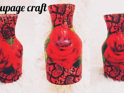 Decoupage Craft|Pot Decoration|Flower Pot|Old Bottle Decoration|How To Use Decoupage|Viral| Trending