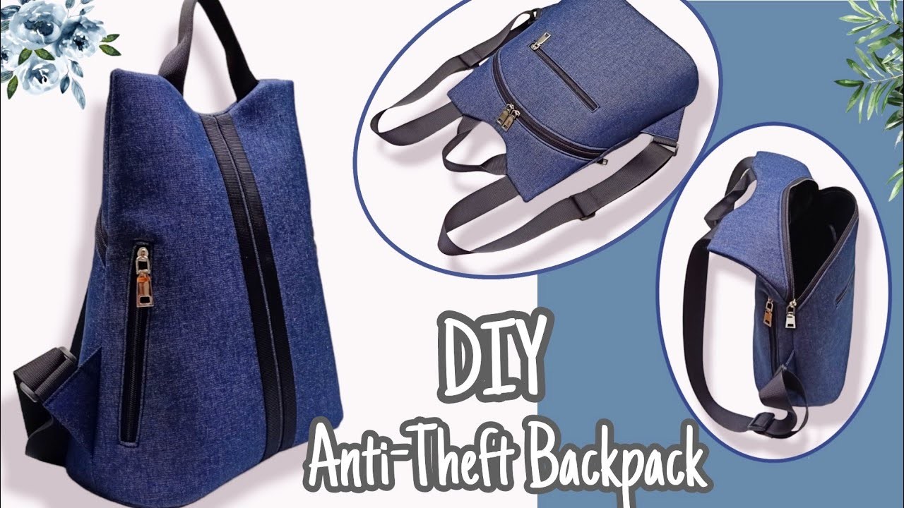 DIY Cara Membuat Tas. Anti-Theft Backpack Tutorial & Pattern