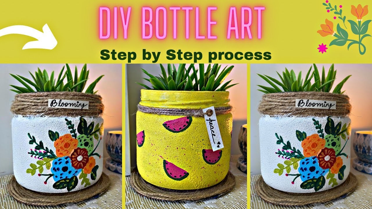 DIY Planter | Bottle Art Idea | Detailed Process #bottleart #diy #craft #art