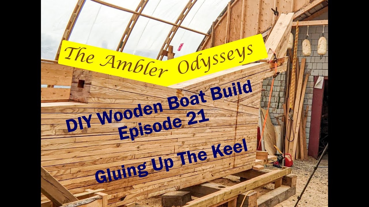 DIY Wooden Boat Build: Ep21 Keel Glue Up of Deadwood and Shaft Log