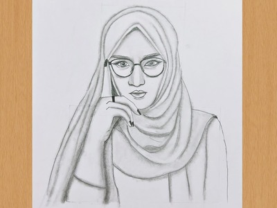 Drawing a Stunning Muslim Girl with a Hijab | How to draw a muslim girl with hijab easy step by step