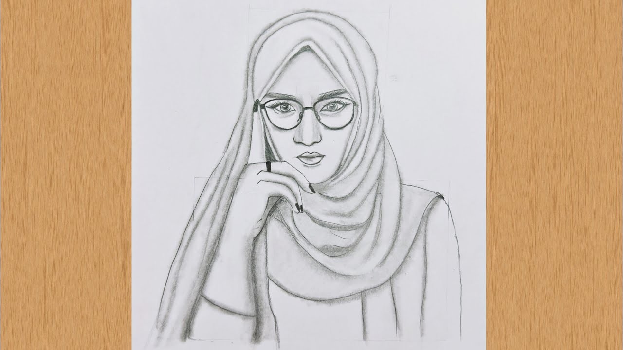 Drawing a Stunning Muslim Girl with a Hijab | How to draw a muslim girl with hijab easy step by step