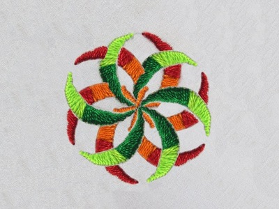 Dual Shade Color Ring Pattern Flower | Hand Embroidery |
