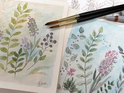 Easy DIY Watercolor Floral Greeting Cards: Relax and Create Two Beautiful Paintings in Minutes