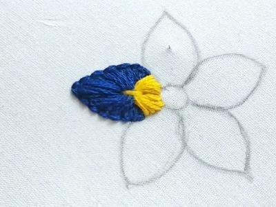Flower design hand embroidery!! beautiful hand embroidery!! double colour flower