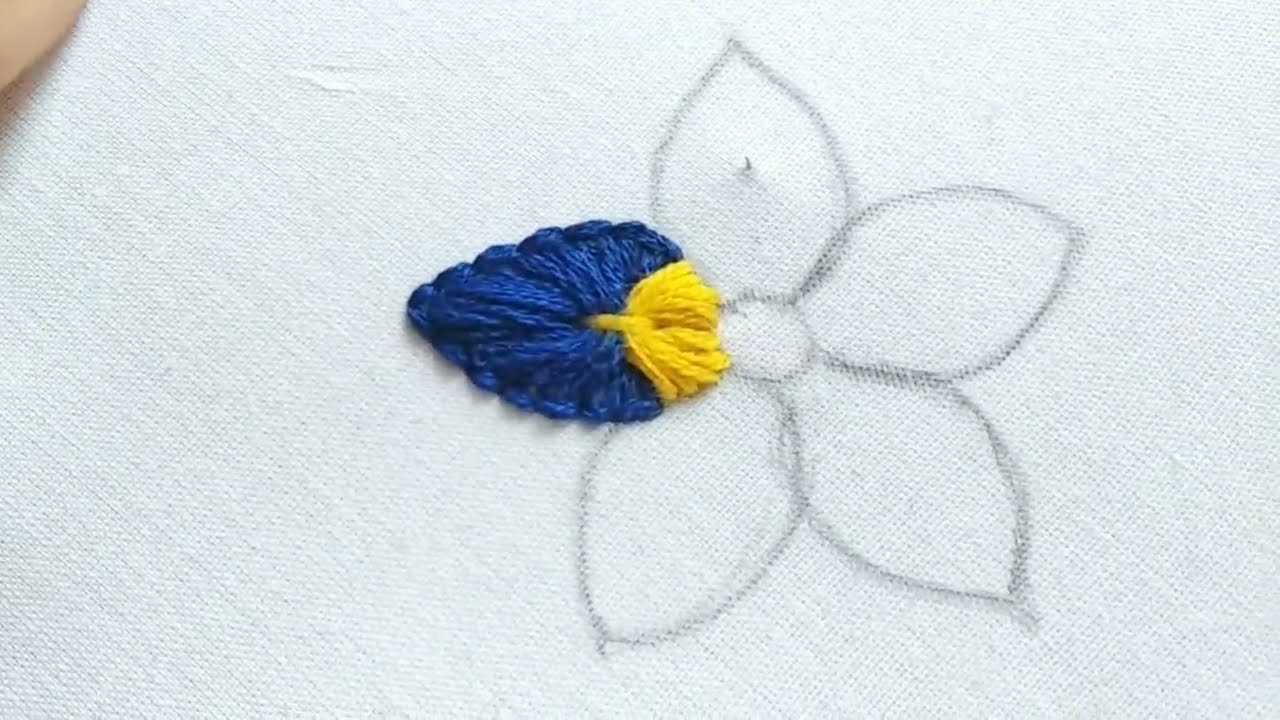 Flower design hand embroidery!! beautiful hand embroidery!! double colour flower