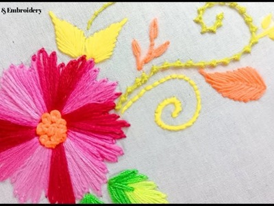 Hand Embroidery Flower Design - Simple Flower Embroidery Design  - All Over Design For Dress