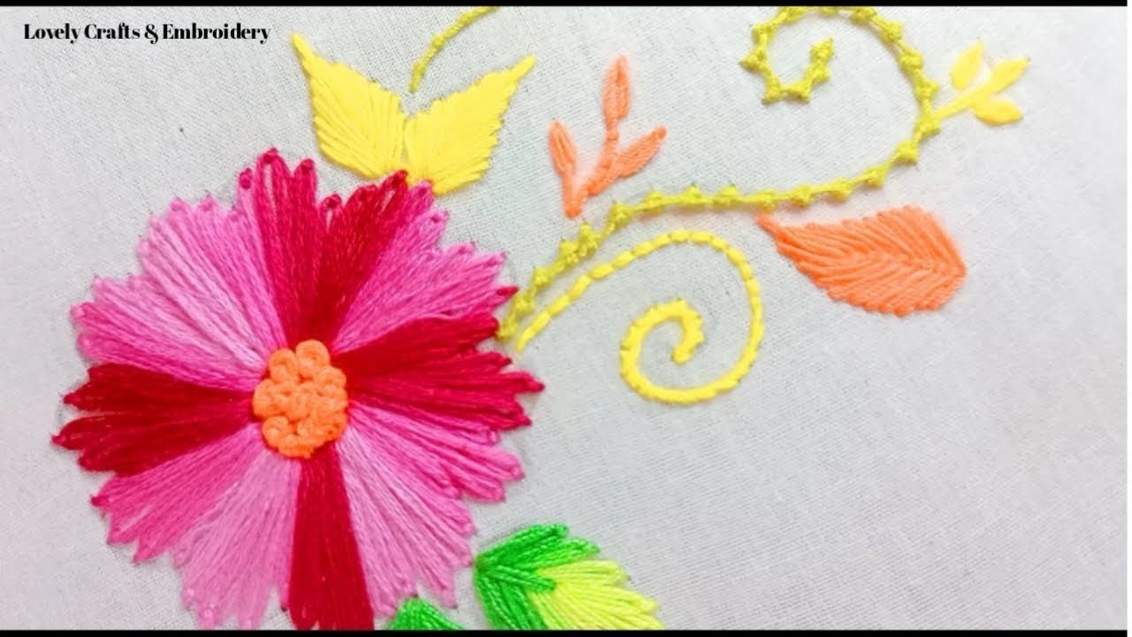 Hand Embroidery Flower Design - Simple Flower Embroidery Design  - All Over Design For Dress