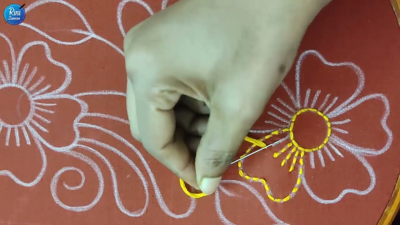 Hand embroidery nakshi kantha border design stitch tutorial,Nokshi katha selai