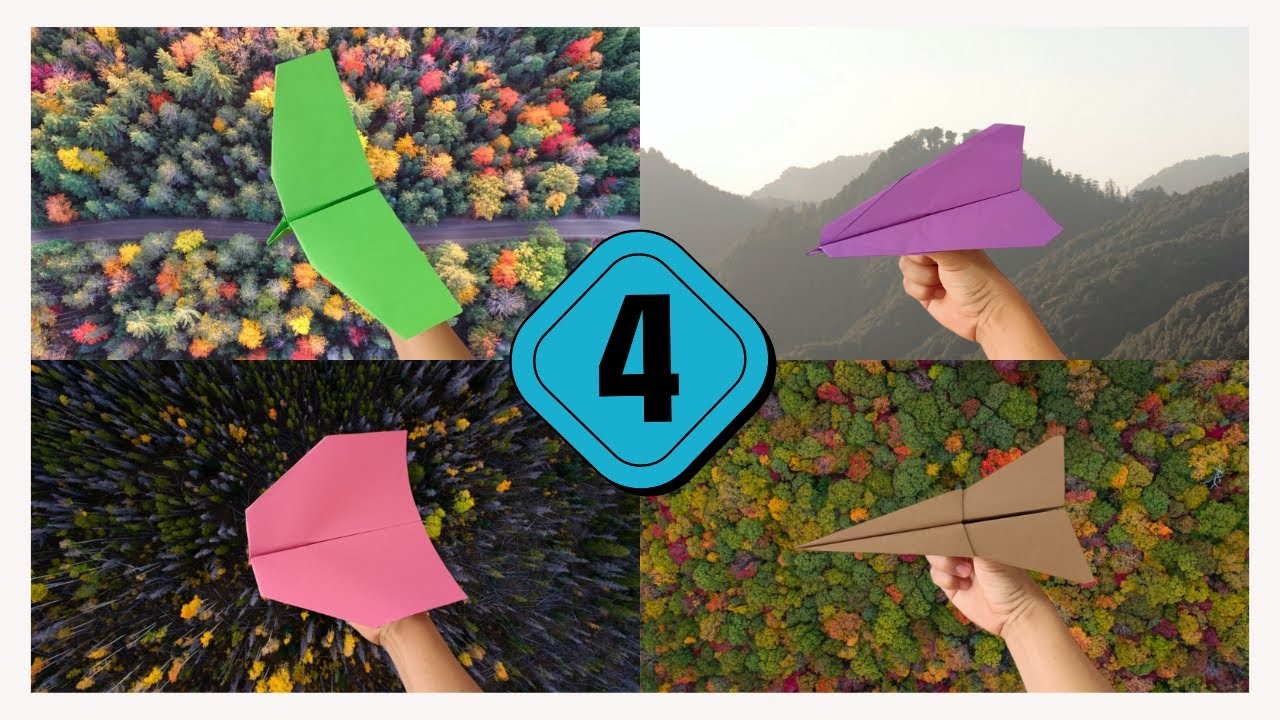 How to fold the coolest 4 paper airplanes | How to make a paper airplane foldable