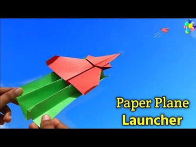 How to make paper plane launcher , Easy rubberband powerd toy , Flying Airplane , paper launcher