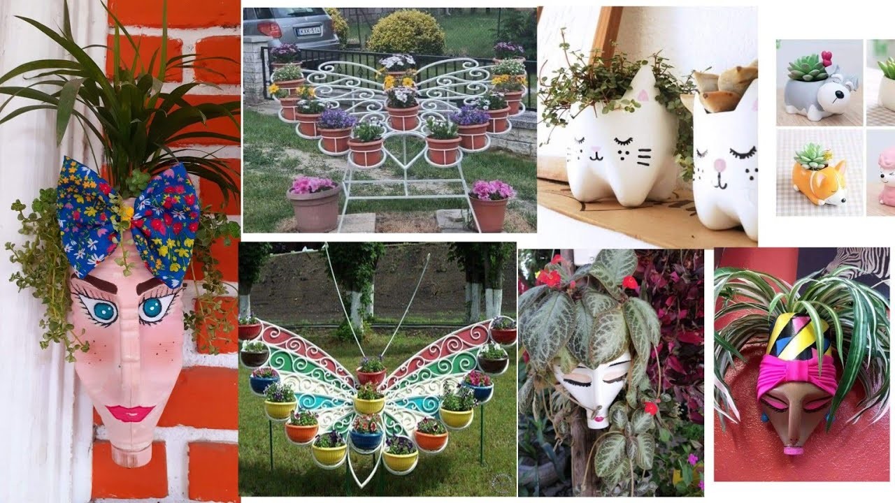 Ideas MACETAS CREATIVAS y recicladas.diseños de macetas con herreria.ideas para plantas y flores ????