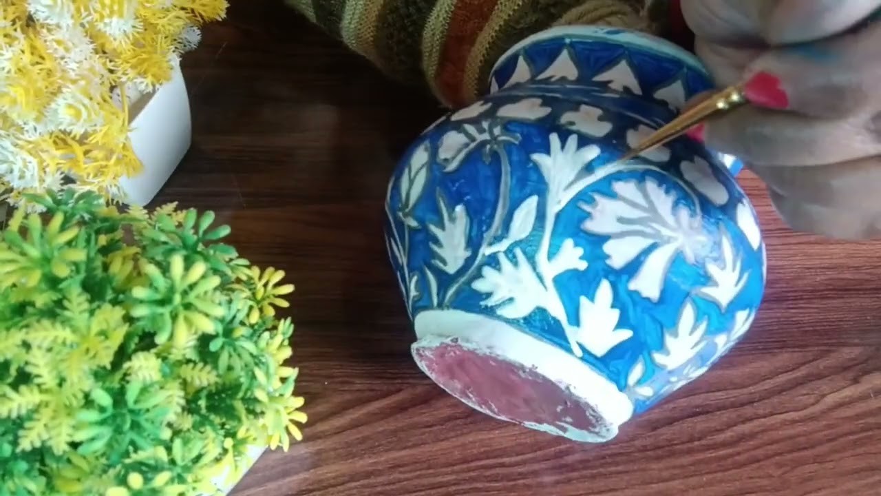 Jaipur's Blue Pottery making at home|blue Pottery making|DIY jaipur blue pottery craft.