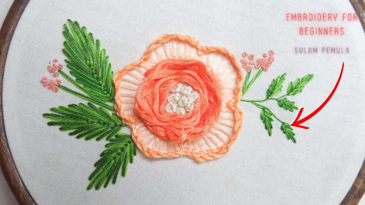 Most beautiful hand embroidery for beginners super easy flower design