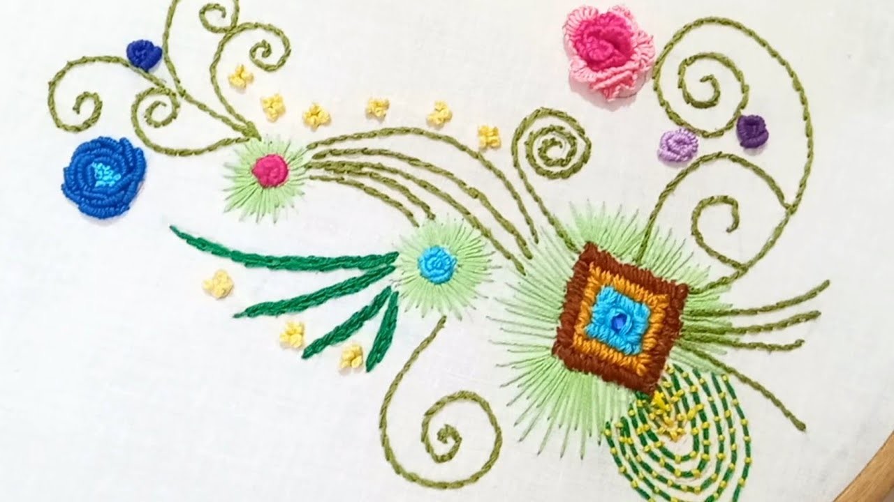 New French Knot ???? Flower Stitch Hand Embroidery #embroidery #handembroidery #embroiderydesign
