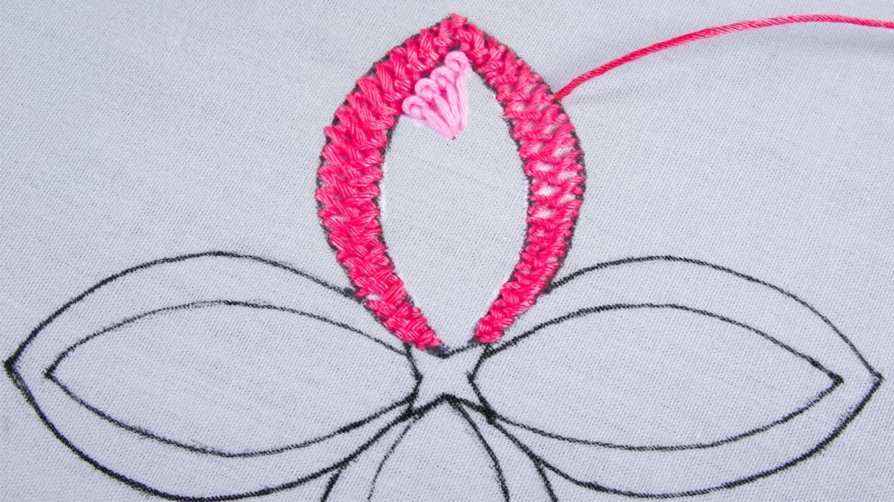 New Hand Embroidery exclusive floral design with long french knot variation easy tutorial