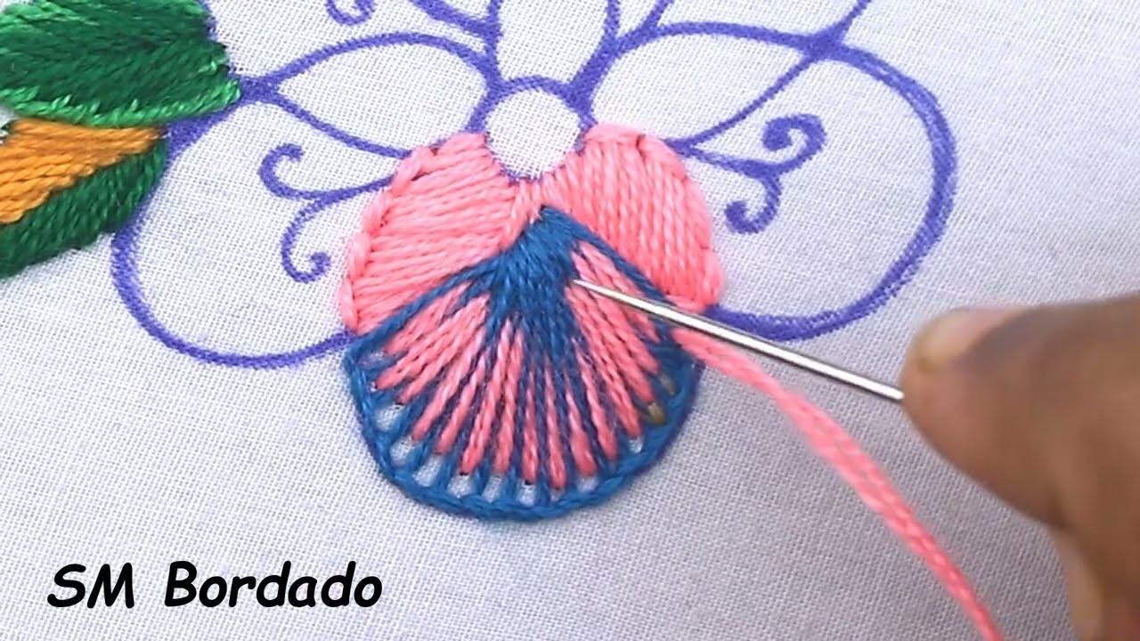 New Hand Embroidery Flower Design Amazing Flower Design Idea With Easy Flower Embroidery Tutorial