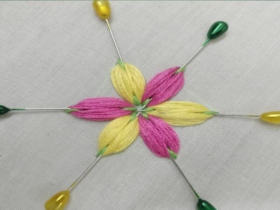 New trick 3d flower hand embroidery with ????????????pins easy flower design
