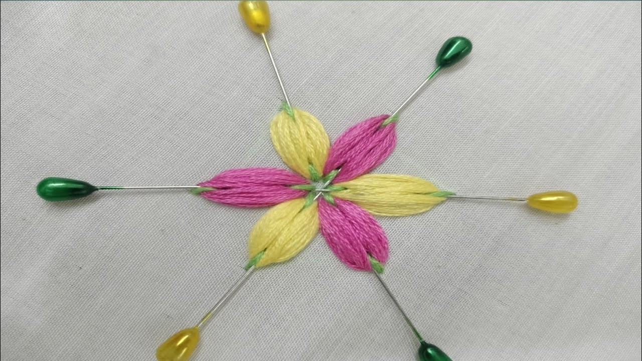 New trick 3d flower hand embroidery with ????????????pins easy flower design