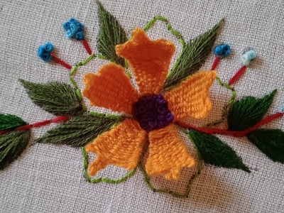 ???????? simply and normal flowers embroidery designs|daily hand embroidery#handcrafts #designing#flowers