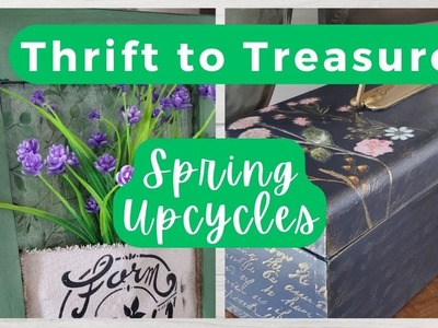 Spring Upcycles • Thrift to Treasure •  Thrifted DIYs for resell • Homemade Chalk Paint • Iod Stamps