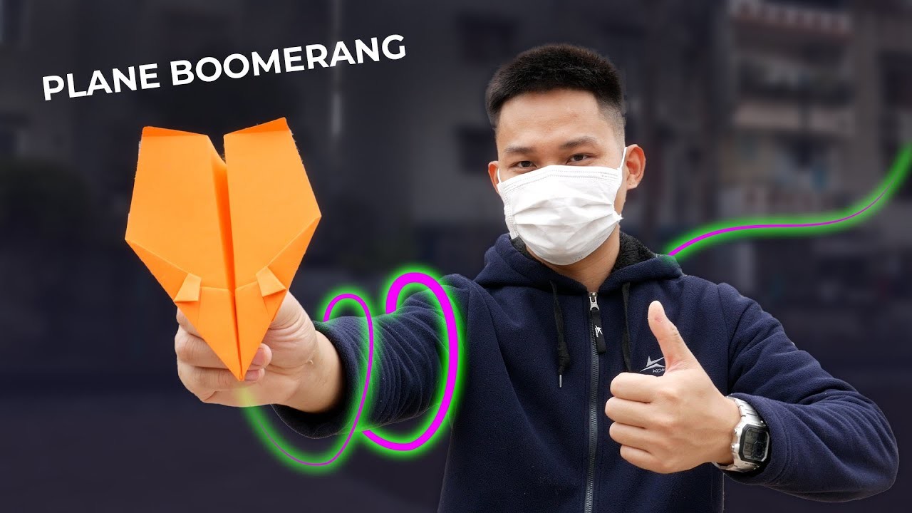 Step by step instructions to fold a paper airplane boomerang