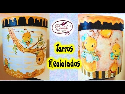 Tarros de cartón. Reciclado. Diy. Idea con tarros. Pote decorado. Decorated jar. Idea with jars.
