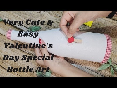 Very Easy & Cute Valentine's Day Special Bottle Art| Simple DIY Bottle Painting|  Drs Passion Hub.