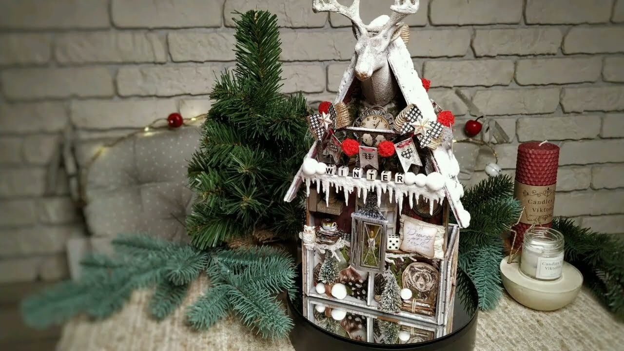 Winter house  Organizer+Shadow Box by Alena Andreyanova