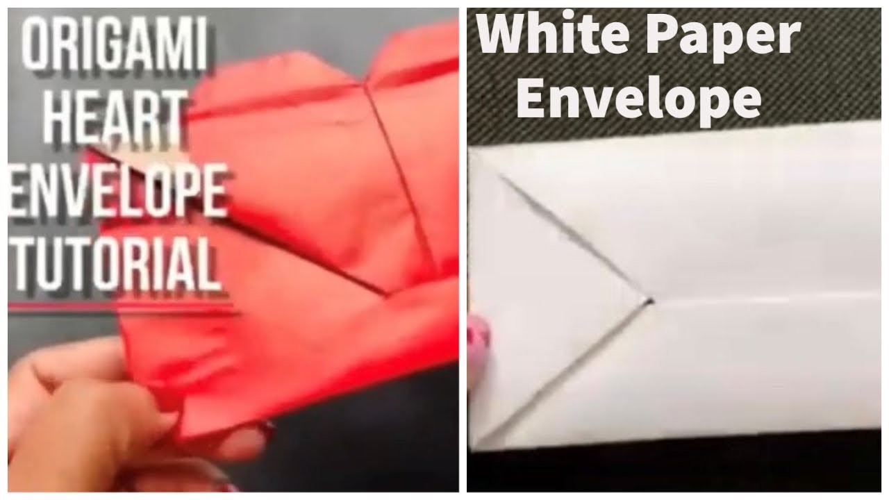 2 Origami Envelope Heart - Origami Valentine's Day Gift Card Envelope| White paper Origami envelope