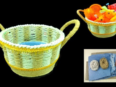 Amazing Basket Crafts Idea | Easy Basket Organizer Design | Home Decoration Basket Making Idea