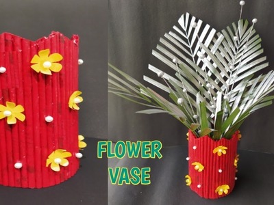 Amazing Newspaper Flower Vase ll Paper flowers craft ll Flower vase crafting ideas ll Flower pot