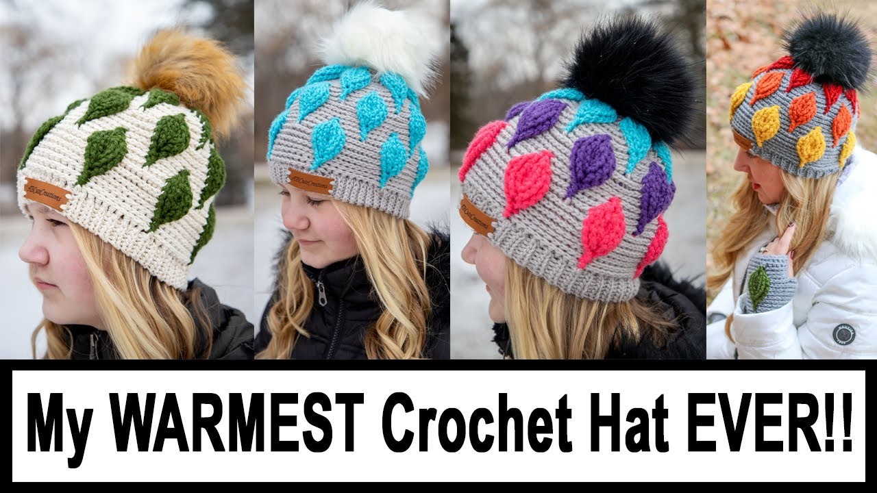 Autumn Leaf Hat 2.0 | The WARMEST Crochet Hat I've EVER Made! | Unisex Crochet Hat